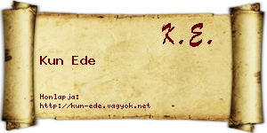 Kun Ede névjegykártya